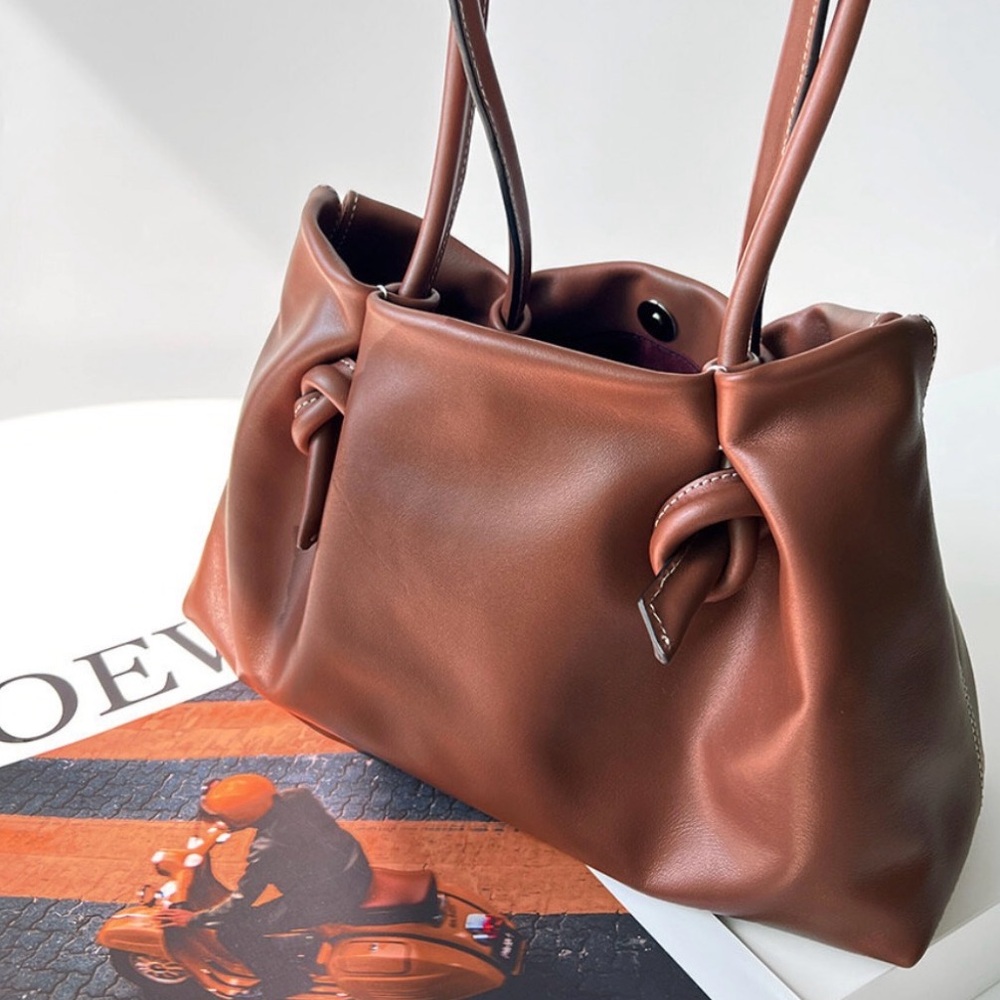 NWT Brown Shoulder Bag with Knot Design